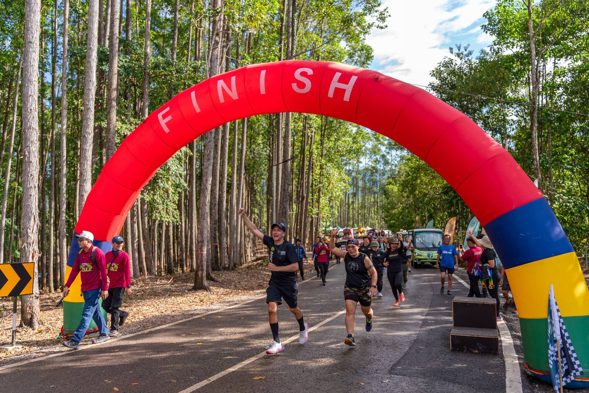 Participants crossing the finish line